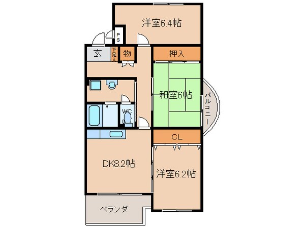 サンハイツ石田の物件間取画像